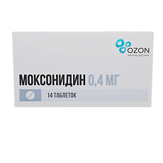 Изображение товара Моксонидин таблетки покрыт.плен.об. 0,4 мг 14 шт