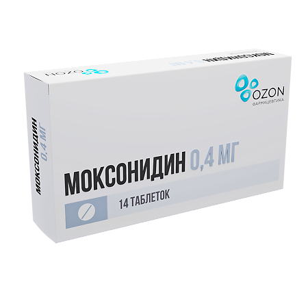 Моксонидин таблетки покрыт.плен.об. 0,4 мг 14 шт