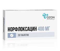 Изображение товара Норфлоксацин таблетки покрыт.плен.об. 400 мг 20 шт