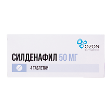 Купить Силденафил таблетки покрыт.плен.об. 50 мг 4 шт цена