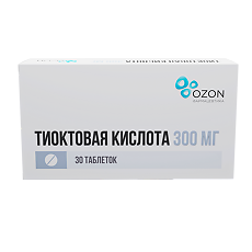 Купить Тиоктовая кислота таблетки покрыт.плен.об. 300 мг 30 шт цена