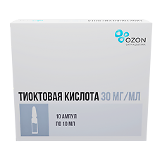 Купить Тиоктовая концентрат д/приг р-ра для инфузий 30 мг/мл 10 мл амп 10 шт цена