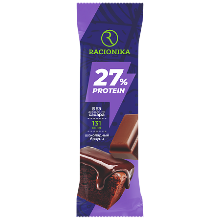 Изображение товара Рационика Протеин Батончик высокобелковый неглазированный Шоколадный брауни 45 г 1 шт