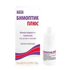 Купить Бимоптик Плюс капли глазные 0,3 мг+5 мг/мл 3 мл 1 шт цена