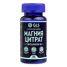Купить Магния цитрат с витамином В6 GLS капсулы по 500 мг 90 шт 90 шт. цена