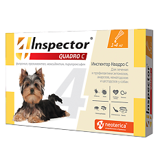 Купить Inspector Quadro С Капли на холку для собак 1-4 кг пипетка 1 шт цена