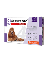 Купить Inspector Quadro Капли на холку для собак 10-25 кг пипетка 1 шт цена