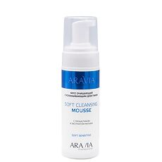 Купить Aravia Professional Мусс очищающий с успокаивающим действием с пребиотиком и экстрактом мальвы 160 мл 1 шт цена