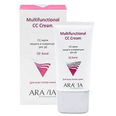Купить Aravia Professional СС-крем защитный SPF-20 Multifunctional CC Cream Sand 02 50 мл 1 шт цена