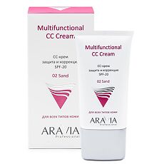 Купить Aravia Professional СС-крем защитный SPF-20 Multifunctional CC Cream Sand 02 50 мл 1 шт цена