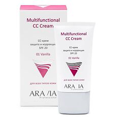 Купить Aravia Professional СС-крем защитный SPF-20 Multifunctional CC Cream Vanilla 01 50 мл 1 шт цена