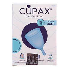 Купить Cupax Менструальная чаша super голубая 1 шт цена