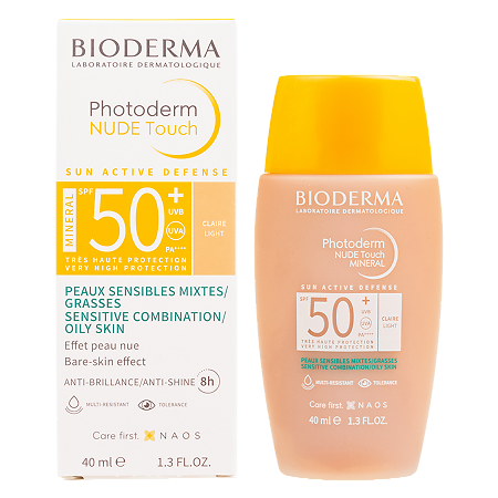 Изображение товара Bioderma Photoderm Nude Touch SPF 50+ солнцезащитный тональный гель-флюид 40 мл
