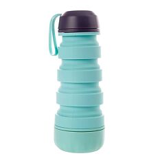 Купить Bradex Силиконовая складная бутылка с отсеком для таблеток бирюзовая 1 шт цена