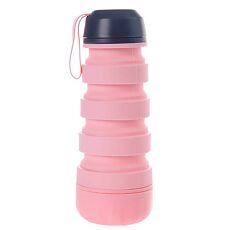 Купить Bradex Силиконовая складная бутылка с отсеком для таблеток розовая 1 шт цена