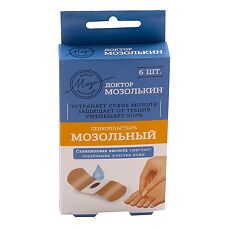 Купить Доктор Мозолькин Лейкопластырь мозольный 6 шт цена