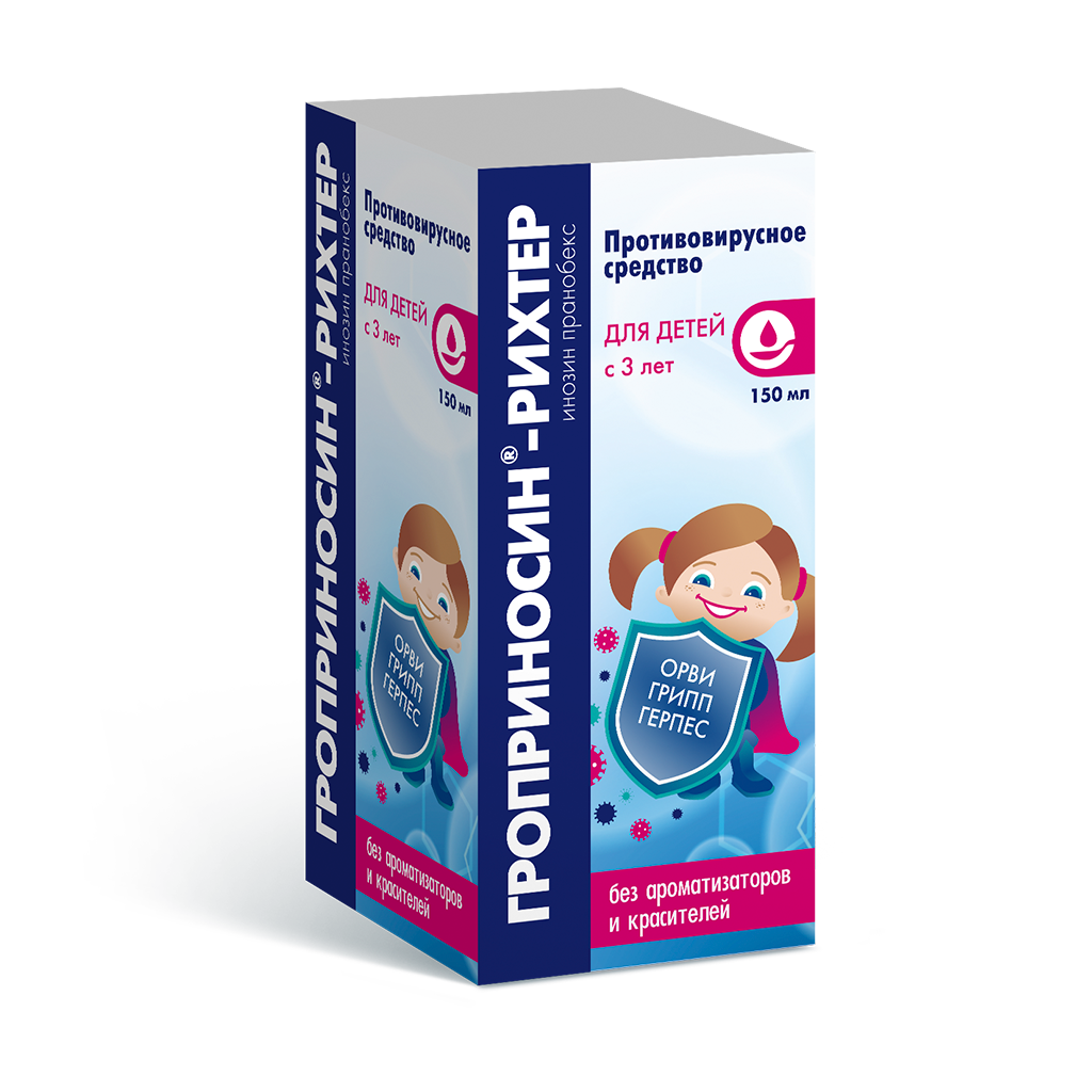 Гроприносин-Рихтер Сироп 50 Мг/Мл 150 Мл 1 Шт - Купить, Цена И.