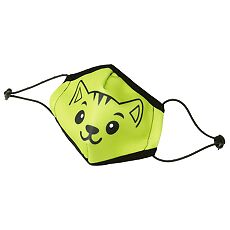 Изображение товара Маска для лица многоразовая неопреновая для детей зеленая Котенок 1 шт