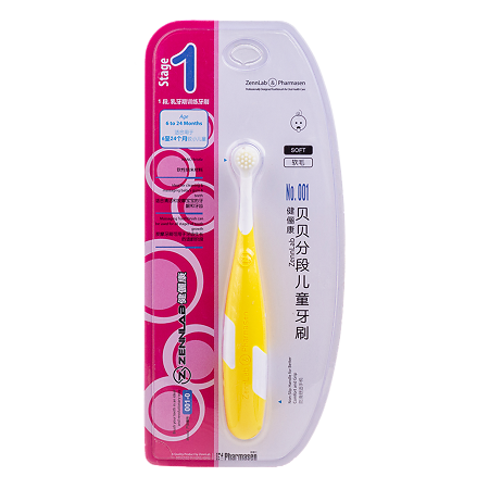 Zennlab Зубная щетка для детей 6-24 мес. желтая 1 шт