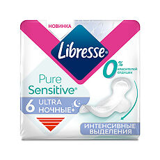 Купить Libresse Ultra Pure Sensitive Прокладки гигиенические Ночные 6 шт цена