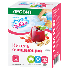 Изображение товара Леовит Худеем за неделю Кисель Очищающий пакеты по 20 г 5 шт