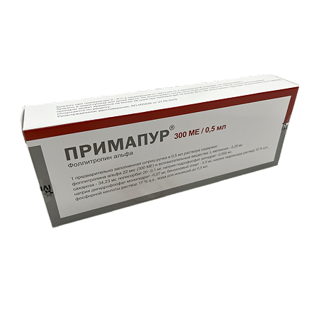 Примапур раствор для п/к введ 22 мгк/0,5 мл 0,5 мл картриджи в шприц-ручке 1 шт.+иглы 5 шт.