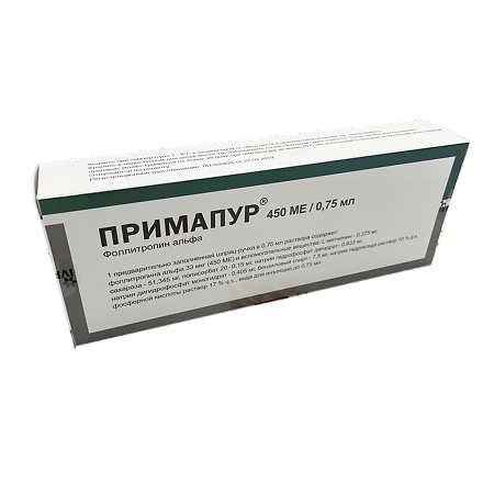 Примапур раствор для п/к введ 33 мгк/0,75 мл 0,75 мл картриджи в шприц-ручке 1шт.+иглы 7 шт