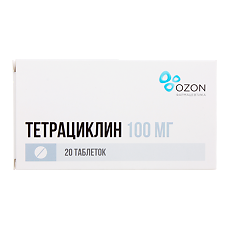 Купить Тетрациклин таблетки покрыт.плен.об. 100 мг 20 шт цена