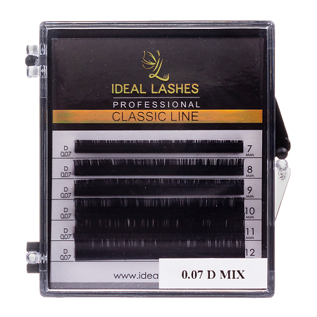 Ideal Lashes Ресницы микс 6 линий (темно-кор) D 0.07* 7-12 1 шт
