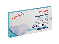 Купить ДокаПласт Лейкопластырь стерильный антимикробный на нетканной основе 10х20см 5 шт цена