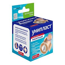 Купить Лейкопластырь Унипласт фиксирующий на тканевой основе 5х500 см 1 шт цена