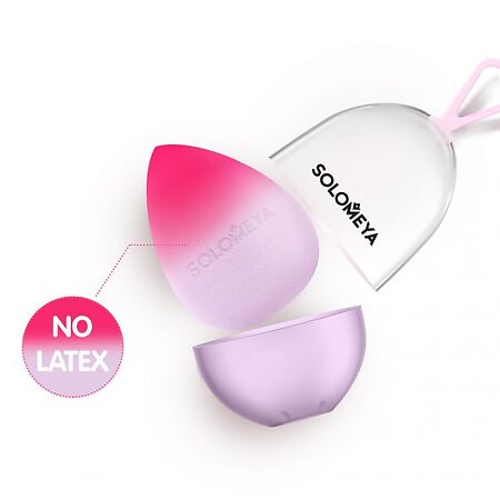 Solomeya Косметический спонж для макияжа меняющий цвет Purple-pink 1 шт