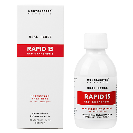 Изображение товара Montcarotte Medical Rapid 15 Ополаскиватель для полости рта антибактериальный 200 мл 1 шт