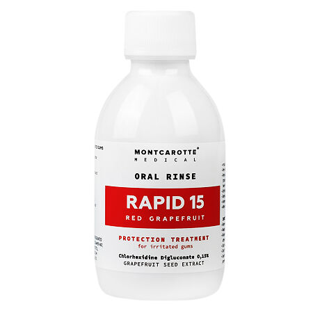 Montcarotte Medical Rapid 15 Ополаскиватель для полости рта антибактериальный 200 мл 1 шт