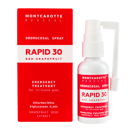 Montcarotte Medical Rapid 30 Cпрей для полости рта красный грейпфрут 30 мл 1 шт