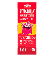 Купить Гематоша батончик желейный массой 20,5 г вкус вишни стик 1 шт цена