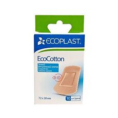 Купить Ecoplast Набор тканых пластырей EcoCotton 72х38 10 шт цена