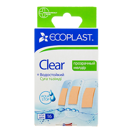 Ecoplast Набор полимерных пластырей Clear 16 шт