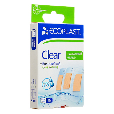 Ecoplast Набор полимерных пластырей Clear 16 шт