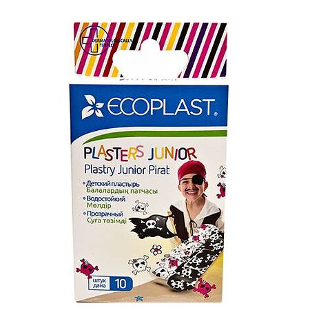 Ecoplast Набор водостойких пластырей Junior pirate 70х20 10 шт