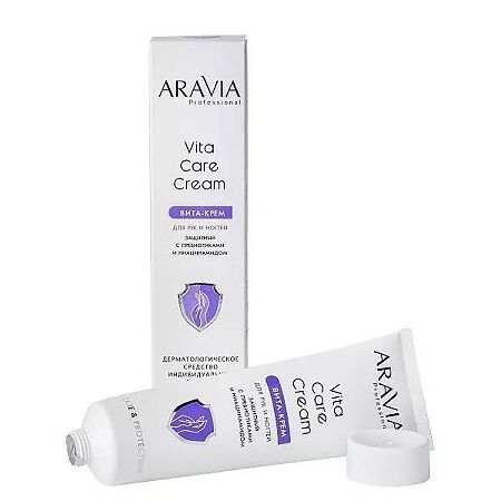 Aravia Professional Вита-крем для рук и ногтей защитный Vita Care Cream с пребиотиками и ниацинамидом 100 мл 1 шт