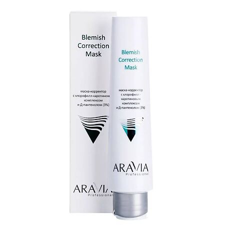Aravia Professional Маска-корректор против несовершенств с хлорофилл-каротиновым комплексом и Д-пантенолом (3%) Blemish Correction Mask 100 мл 1 шт