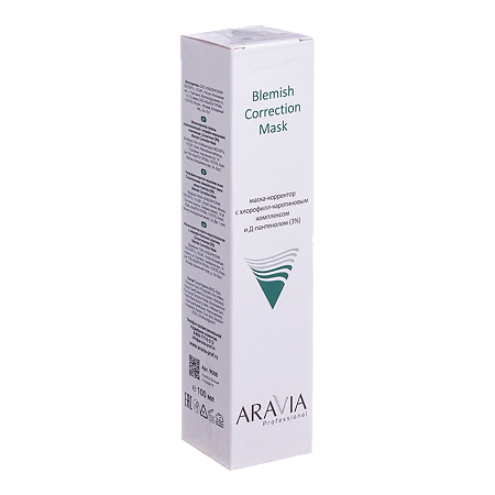 Aravia Professional Маска-корректор против несовершенств с хлорофилл-каротиновым комплексом и Д-пантенолом (3%) Blemish Correction Mask 100 мл 1 шт