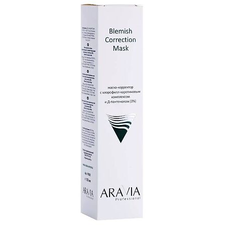 Aravia Professional Маска-корректор против несовершенств с хлорофилл-каротиновым комплексом и Д-пантенолом (3%) Blemish Correction Mask 100 мл 1 шт