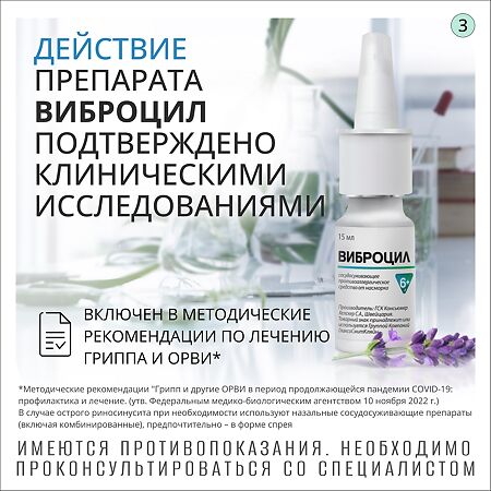 Виброцил спрей назальный дозированный 35,125 мкг/доза+351,25 мкг/доза 15 мл 1 шт