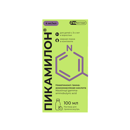 Изображение товара Пикамилон раствор для приема внутрь 4 мг/мл 100 мл 1 шт