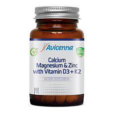 Изображение товара Авиценна Кальций Магний Цинк Д3 и К2 /Avicenna Calcium Magnesium & Zinc with Vitamin D3+K2 таблетки массой 1360 мг 60 шт