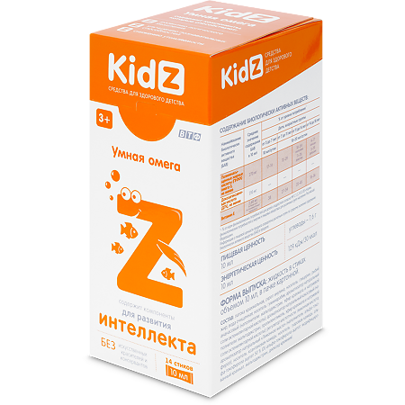 Кидз (Kidz) Умная Омега 3+ стики по 10 мл 14 шт