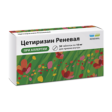 Купить Цетиризин Реневал таблетки покрыт.плен.об. 10 мг 30 шт цена