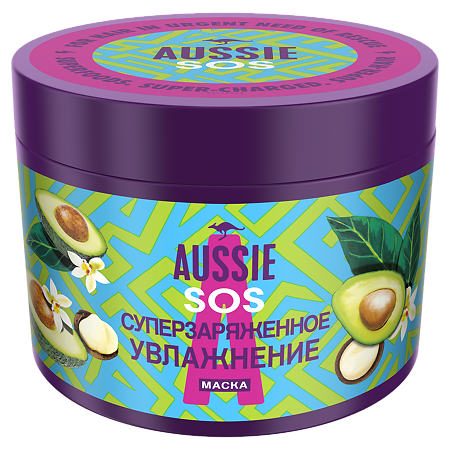 Aussie SOS Маска для волос Суперзаряженное увлажнение, 450 мл 1 шт